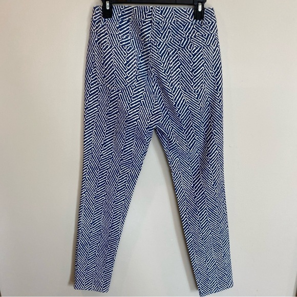 J. McLaughlin Herringbone Pants Womens 4 Mid Rise Straight Leg Zip Fly Pockets - Picture 5 of 6